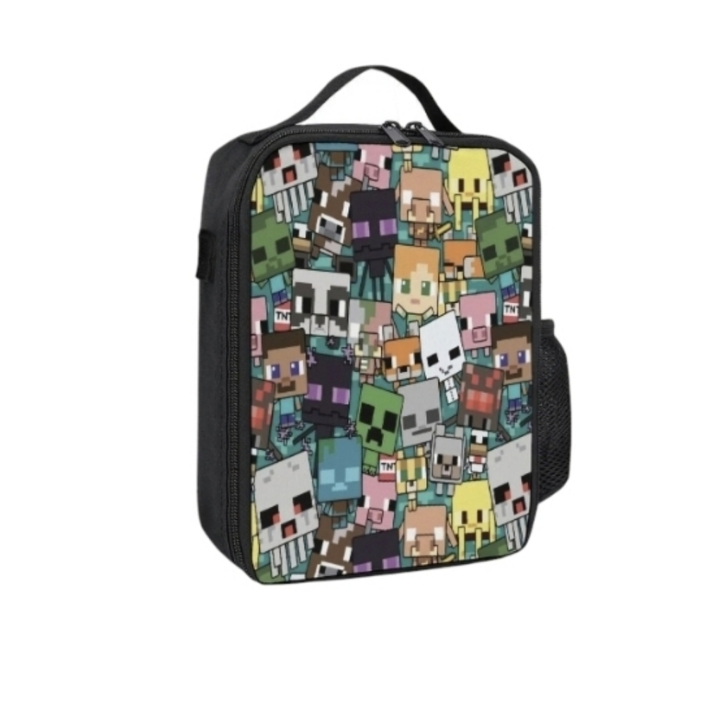 Video Game Insulated Lunch Box - Portable Lunch Bag Reusable Lunch Tote